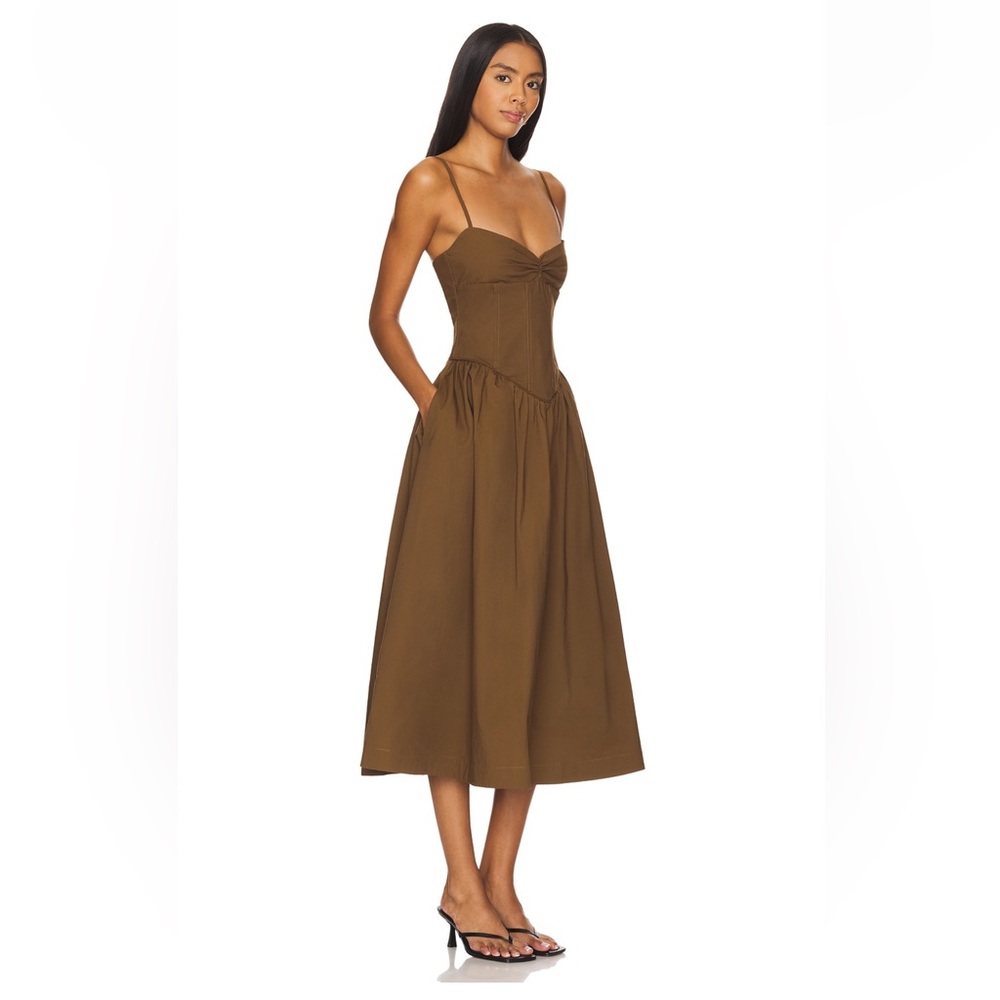 Camila Coehlo- Moroccan Midi Dress in Dark Brown